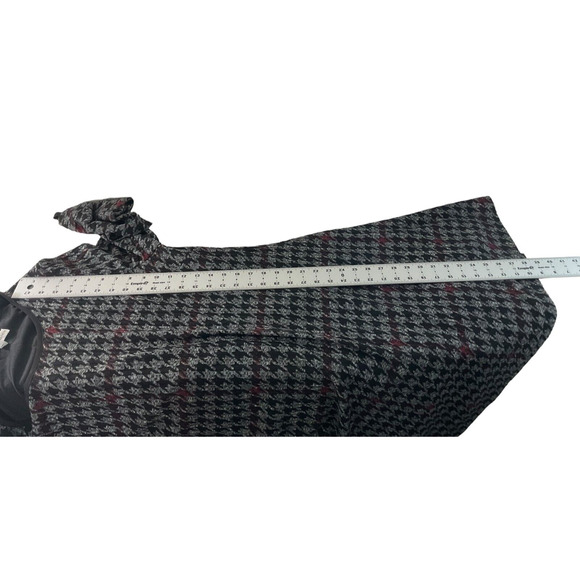 Sandra Darren Black Red Houndstooth Bell Sleeve Dress Size XL New - Picture 6 of 14